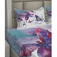 thumbnail image 4 of Ambesonne Butterfly Fitted & Top Sheet Set with Shams, Watercolor Art Modern, Multicolor, 4 of 5