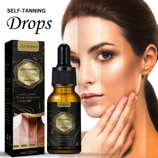 Gotas de bronceado facial, bronceado natural sin sol (brillo profundo) (30ml)