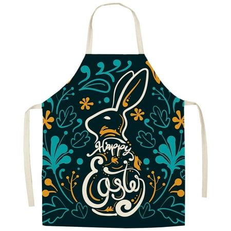 

Clearance CNEWQJY Aprons Easter Series Household Printing Linen Apron Kitchen Multi Function Apron Funny Personality Creative Apron