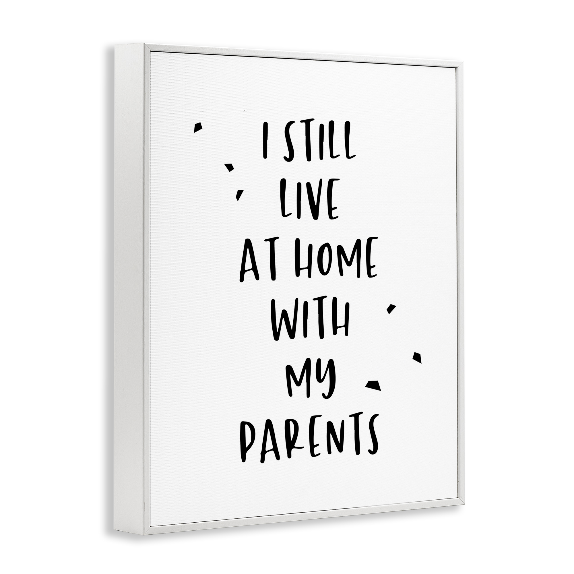 Stupell Industries Live with Parents Phrase Typography Painting White Framed Art Print Wall Art, 24 x 30
