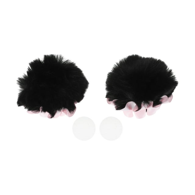 Accesorios para Casco de Motocicleta Decoración Moño con Encaje Rosa para Casco de Motocicleta Bicicleta Esquí Pegatina de Terciopelo Negro 2 Juegos