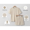 thumbnail image 5 of Men’s Summer 2 Piece Outfit, Short Sleeve T-Shirt and Drawstring Shorts Matching Set, Casual Vacation Beach Outfit, 5 of 6