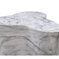 thumbnail image 6 of Maklaine Modern Contemporary White Marble Finish Short Side Table, 6 of 7