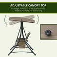 thumbnail image 4 of Outsunny 3 Person Outdoor Porch Swing Chair w/ Adjustable Canopy, Brown, 4 of 10
