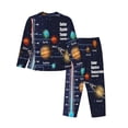 thumbnail image 2 of Kll Solar System Print Women'S Long Sleeve Pajamas With Pants Sleepwear Loungewear 2 Set-X-Large, 2 of 9