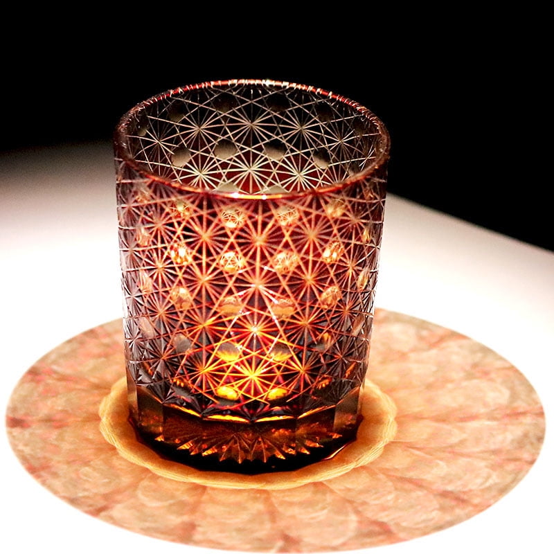 Classic Red  Style Hand-Carved 250ml 8oz Drinking Glass Custom Color Spirit Cocktail Glass for Wine Whiskey in Stock Gift Packing