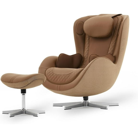 Nouhaus NOU Campo Heated Massage Chair,Full Body Massaging Zero-Gravity Leisure Recliner with Low-Noise 3D Massage and Dual Sound Systems Modern Massage Chairs (Dark Caramel)