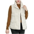 thumbnail image 2 of Ailaofu Women's Vest Down Cotton Jacket Loose Warm Sleeveless Waistcoat Winter Coat, 2 of 7