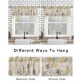 thumbnail image 6 of Yellow Grey Botanical Kitchen Curtain Valances for Windows Farmhouse Short Curtains, Spring Floral Watercolor Rustic Rod Pocket Valance Curtain for Bedroom Cafe Living Room 56"x16", 6 of 8