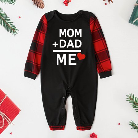 

women Christmas pajamas for family matching outfits son daughter sets soft Black Matching Family Sets Christmas Casual Printed Jumpsuit Romper Home Wear