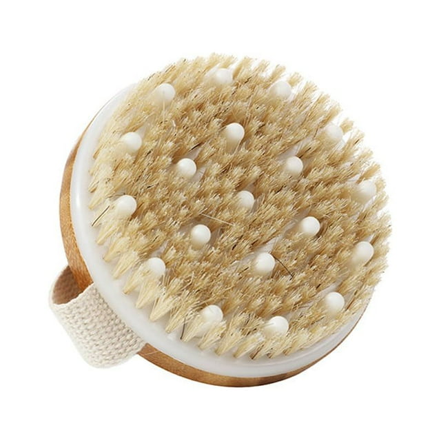 Cepillo Corporal para Baño Masaje Exfoliante de Cerdas Naturales para Eliminar Toxinas de la Piel Muerta para el Cuerpo Exfolia y Estimula la Circulación Sanguínea Durante
