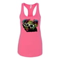 thumbnail image 2 of Neon Technicolor Trippy Party Rainbow Koala | Womens Animal Lover Jersey Racerback Tank Top, Hot Pink, Small, 2 of 4