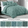 thumbnail image 4 of 7-Piece California King Pinch Pleat Pintuck Comforter Set, Bedding Set, Soft and Comfortable Quilt Set for Bedroom, Apartment, Home, Dorm, Machine Washable, Spa Blue, 4 of 5