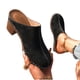 thumbnail image 4 of Mujeres Tacones Altos Color Sólido Cerrado Dedo Del Pie Bloque Tacón Tope Mulas, Zapatillas de Verano de las Mujeres para la Oficina Y la Comodidad Diaria, 4 of 9