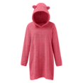 thumbnail image 4 of Sweatshirt Dress for Women Fuzzy Fleece Pullover Hoodie Casual Solid Soft Warm Winter Long Sleeve Pajamas Sleepwear, 4 of 9