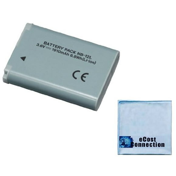 Batterie NB12L pour Appareil Photo Numérique Canon PowerShot N100 &Plus Modèles + Tissu en Microfibre eCostConnection