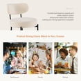 thumbnail image 3 of Dining Chairs Set of 2, Boucle Upholstered Modern Mid Century Round Kitchen Chairs with Curved Backrest & Metal Legs for Vanity, Living Room, 3 of 10