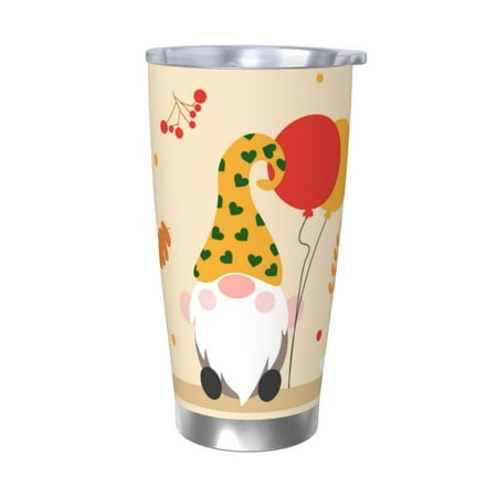 

Cauagu Three Gnomes With Balloons Pattern 20oz Tumbler Stainless Steel Vacuum Insulated Tumbler with Lid Durable Insulated Coffee Mug Thermal Cup with Splash Proof Sliding Lid-Without Straw