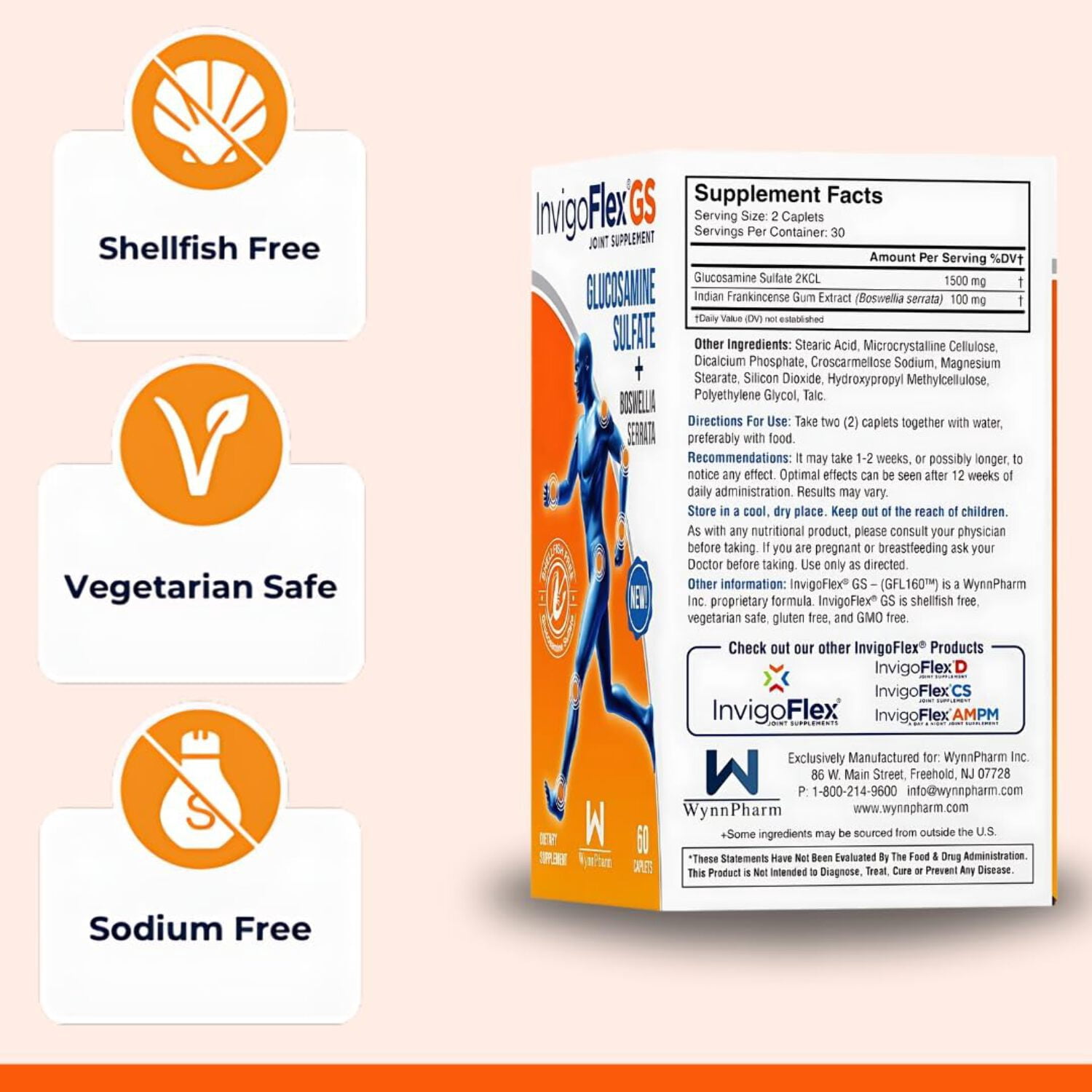 INVIGOFLEX® GS Glucosamine, Boswellia, Joint Supplement, Shellfish  Sodium Free