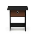 thumbnail image 4 of Furinno 10004 End Table/ Night Stand Storage Shelf with Bin Drawer, Americano/Medium Brown, 4 of 5
