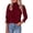 Burgundy, variant on Women's Fall Cozy Sweaters Trendy Ruffle Mock Neck Pullover Soft Stretchy Warm, Ribbed Knit, Cute Tops, Puff Long Sleeve Blouses, Dressy Casual Shirts,Winter Clothing