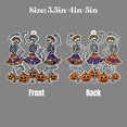 thumbnail image 3 of Lotusprinthandmade Funny Skeleton with Pumpkin Halloween Custom Shape Star Hologram Ornament 8in, halloween themed skeleton ornament, 3 of 4