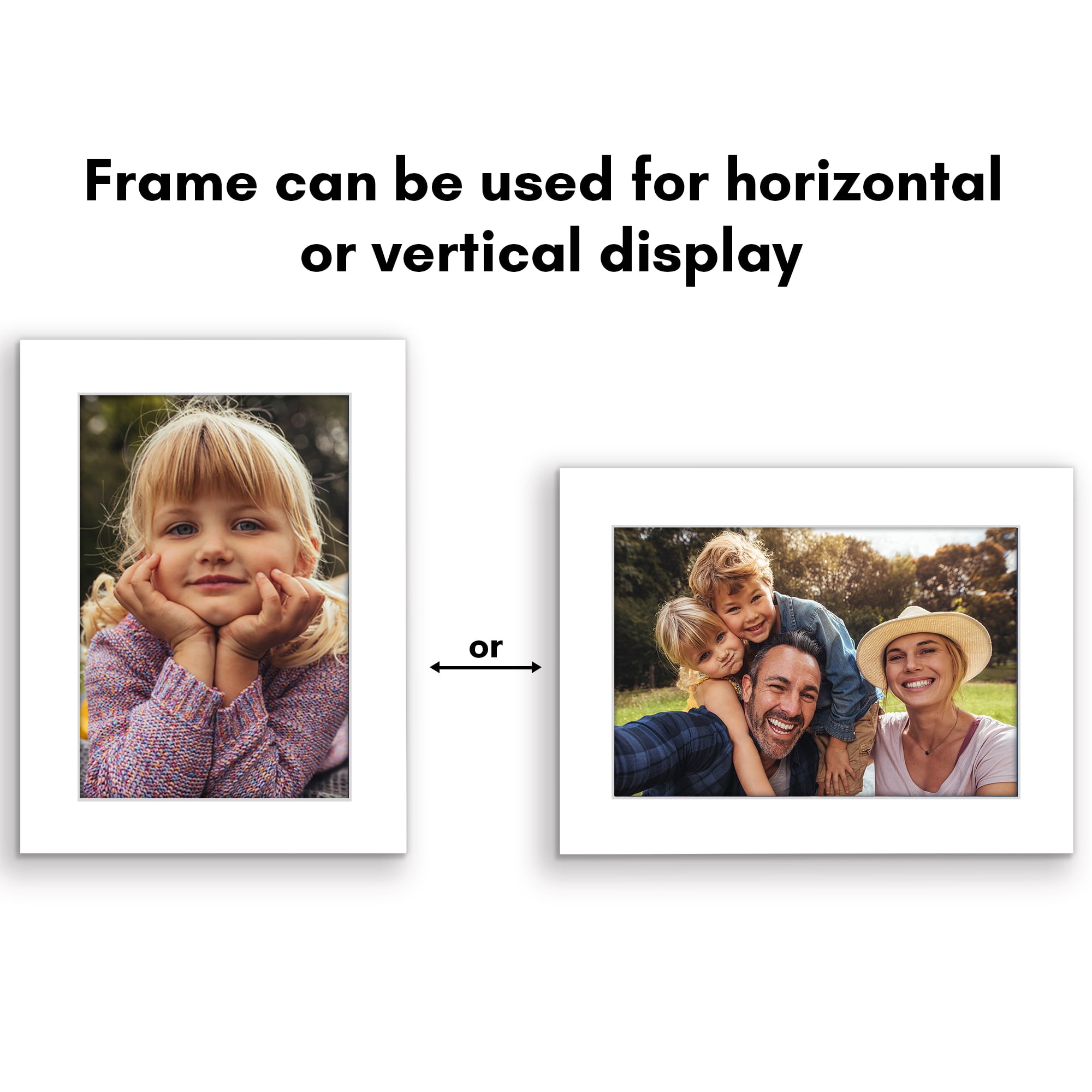 Americanflat 4x6 Picture Frame with Shatter-Resistant Glass 2 Pack Signature Collection Gallery Style - White