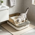 thumbnail image 4 of High Sided Cat Litter Box, 11"x17"x7" Deep Open Pan with Litter Scoop _ #08 _ D _ White, 4 of 6
