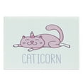 thumbnail image 1 of Unicorn Cat Cutting Board, Pink Cat a Horn and Funny Expression Lying Caticorn Cartoon Mascot, Decorative Tempered Glass Cutting and Serving Board, Large Size, Pink Lilac White, by Ambesonne, 1 of 1