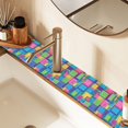 thumbnail image 2 of Yayeee Faucet Mat for Kitchen Sink 14.7" Diatomite Long Splash Guard Pad, Colorful Geometric Pattern, 2 of 7