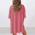 thumbnail image 3 of Lumtrix Women's 2 Piece Lounge Sets 2026 Casual Summer Airport Travel Outfits Oversized Side Slit Shirts Biker Shorts Matching Clothing Pink S, 3 of 5