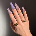 thumbnail image 2 of Uñas Prensadas Extralargas Con Diseños Desnudo Púrpura Bailarina Ataúd Uñas Postizas Flash Diamante Cristal Pegamento Brillante En Las Uñas Puntas De Uñas Francesas Mujeres Niñas D, 2 of 5