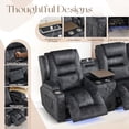 thumbnail image 5 of IPKIG Power Recliner Loveseat with Console, Gray Velvet Dual Wall Hugger Sofa with Bluetooth Speaker and LED, 5 of 9