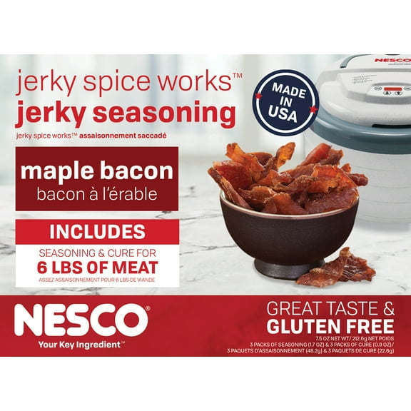 NESCO® BJM-6 Maple Bacon Jerky Seasoning, 3 Pack