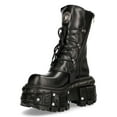 thumbnail image 5 of NEW ROCK BOOTS TANK373-S1 Black Leather Unisex Combat Platform Biker Goth Shoes 36, 5 of 6