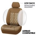 Autocraft Custom Seat Covers, Greenwich Pattern, Tan for Bucket Seat