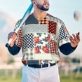 thumbnail image 6 of Daiia Patchwork In Country Style Mens Baseball Jersey Button Down Shirts Short Sleeve Sports Uniforms-X-Large, 6 of 9