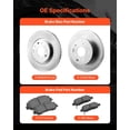 thumbnail image 3 of Front & Rear Brake Rotor and Pad Kit for 2014-2015 Nissan Rogue, Ceramic Brake Pads with Hollow Rotors, Complete Brake Replacement Set, 3 of 6