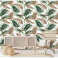 thumbnail image 2 of MuralsPrint Belucci Green and Brown  Feathers Removable Wallpaper - 24'' inch x 10'ft, 2 of 3