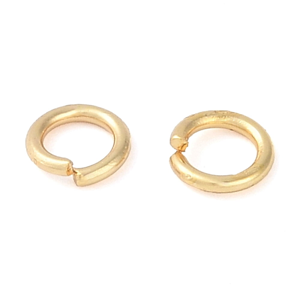 Brass Jump Rings Open Jump Rings Real 18K golden Plated 4x0.7mm Inner Diameter: 2.5mm about: 2200pcs/100g