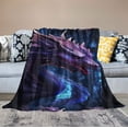 thumbnail image 2 of HENGT Dragon Purple Blanket, Dragon Gifts for Men Women, Cozy Fuzzy Soft Throw Blanket for Couch Bed Sofa Travel, Lightweight Plush Flannel Blankets and Throws Twin Size, 2 of 6