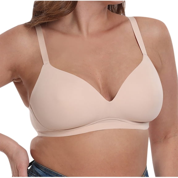 Oversize Sports Bras for Women No Underwire Fashion Solid Color Full Cup-thin Ice Silk Seamless Large Chest Gathering Breathable Underwear Daily Bra