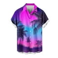 thumbnail image 4 of VBTAPA Men's Hawaiian Floral Shirts Big and Tall Button Down Short Sleeve Shirt Tropical Holiday Beach Shirts Holiday Sales Purple M, 4 of 6