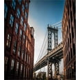 thumbnail image 3 of New York Duvet Cover Set, Manhattan Bridge Seen from Narrow Alley Island Borough Globally Influential Town NYC, Decorative 3 Piece Bedding Set with 2 Pillow Shams, Queen Size, Blue Red, by Ambesonne, 3 of 3