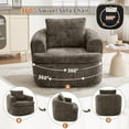 thumbnail image 4 of Harper & Bright Designs Swivel Accent Chair, Small Chenille Barrel Chair with Dual-layer Cushion, Round Armchair Single Sofa Chair for Living Room, Brown, 4 of 18