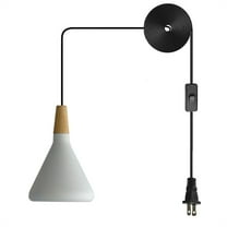 JLOWCO Led Hanging Lights with Plug in Cord,modern Pendant Lights Kitchen Island Lighting modern hanging pendant light White (LED Bulb Include)