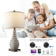 thumbnail image 3 of Kyrid 24'' Farmhouse Table Lamps Set with USB & NightLight, 3-Way Touch Control Table Lamps Set of 2 for Living Room (Bulbs Included), 3 of 11