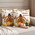thumbnail image 2 of Turkey Outdoor Waterproof Pillow Covers, Thanksgiving Fall Pumpkin Maple Leaf Autumn Decorative Square Throw Pillowcase Sofa Cushion Sham for Patio/Couch/Chair, 18"x18" 2 Pack, 2 of 8