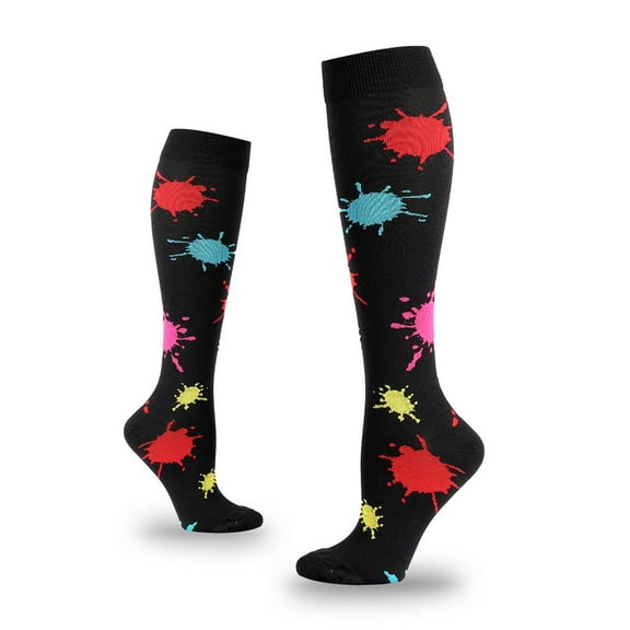 VISALY Socks Compression Socks for Women Running | Compression Running Socks Running Compression Socks Outdoor Sports High-Top Medical Compression Socks Crew Compression Socks 15-20 mmhg