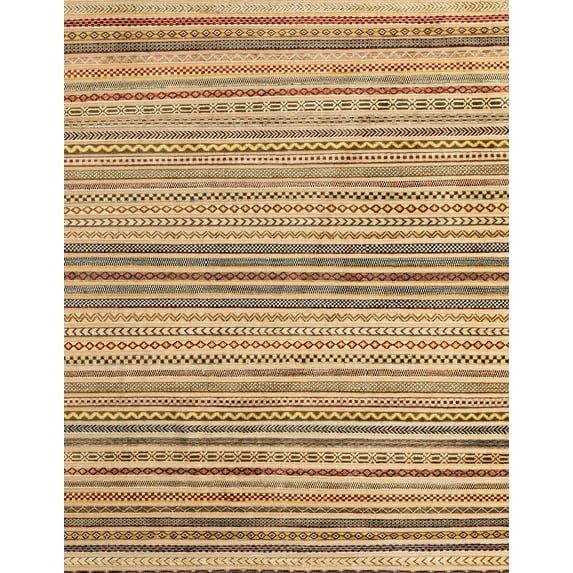 Ahgly Company Indoor Rectangle Abstract Light Brown Oriental Area Rugs, 6' x 9'